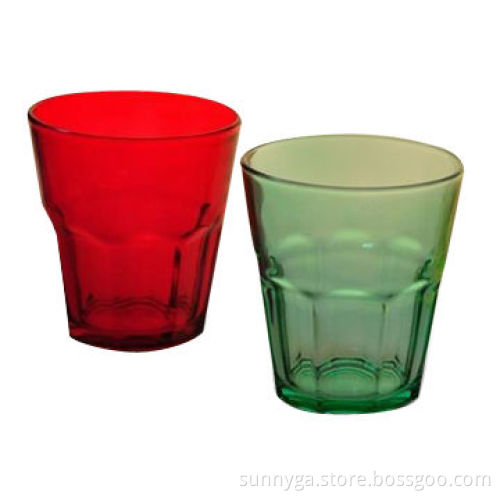 Drinking Glasses with 294mL Capacity and Octagonal Bottom, Available in Various Colors